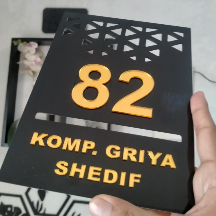 [SHEDIF_NRA 3D] EISTETIC ACRYLIC HOUSE NUMBER SQUARE SHAPE RISED TEXT (RESISTANT FOR ALL WEATHER)