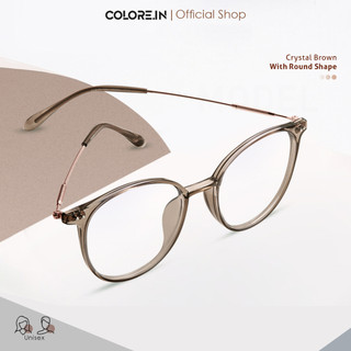 Colore.in Kacamata Photocromic Minus Anti Radiasi Blueray Bluecromic Bentuk Bulat Bahan Metal+TR90 Pria Wanita Kacamata Optik 2188