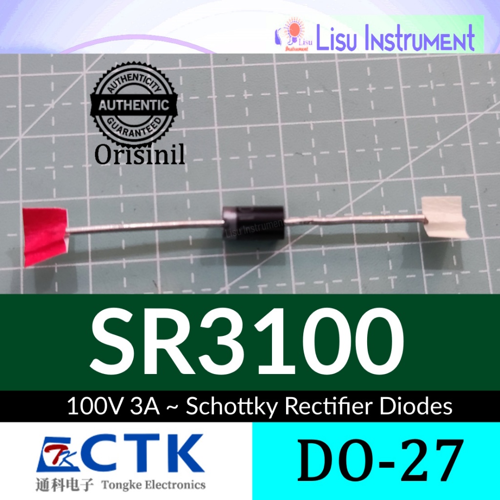 SR3100 100V 3A ~ 3100 Schottky Rectifier Diodes DO-27 Ctk Electronics