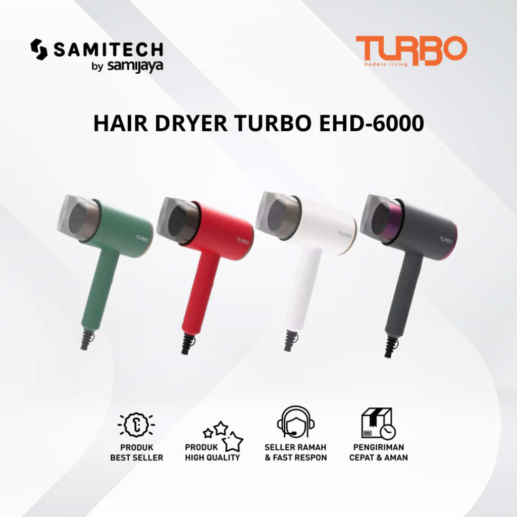 TURBO EHD-6000 / EHD 6000 600 WATT เครื่องเป่าผมพร้อมการรับประกันอย่างเป็นทางการ
