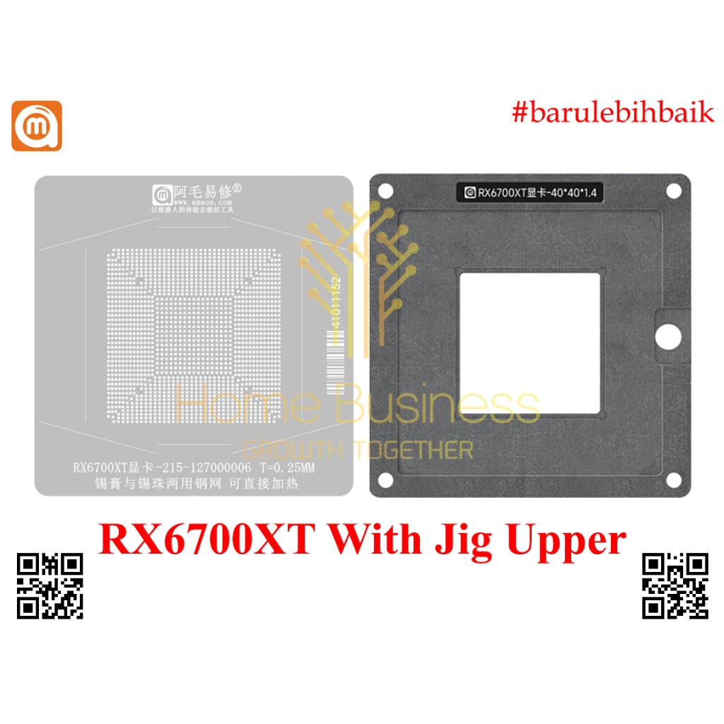 Amao ลายฉลุ BGA Reballing GPU AMD Radeon RX6700XT RX 6700 RX 6700 XT 215-127000006 Directheat Plate 