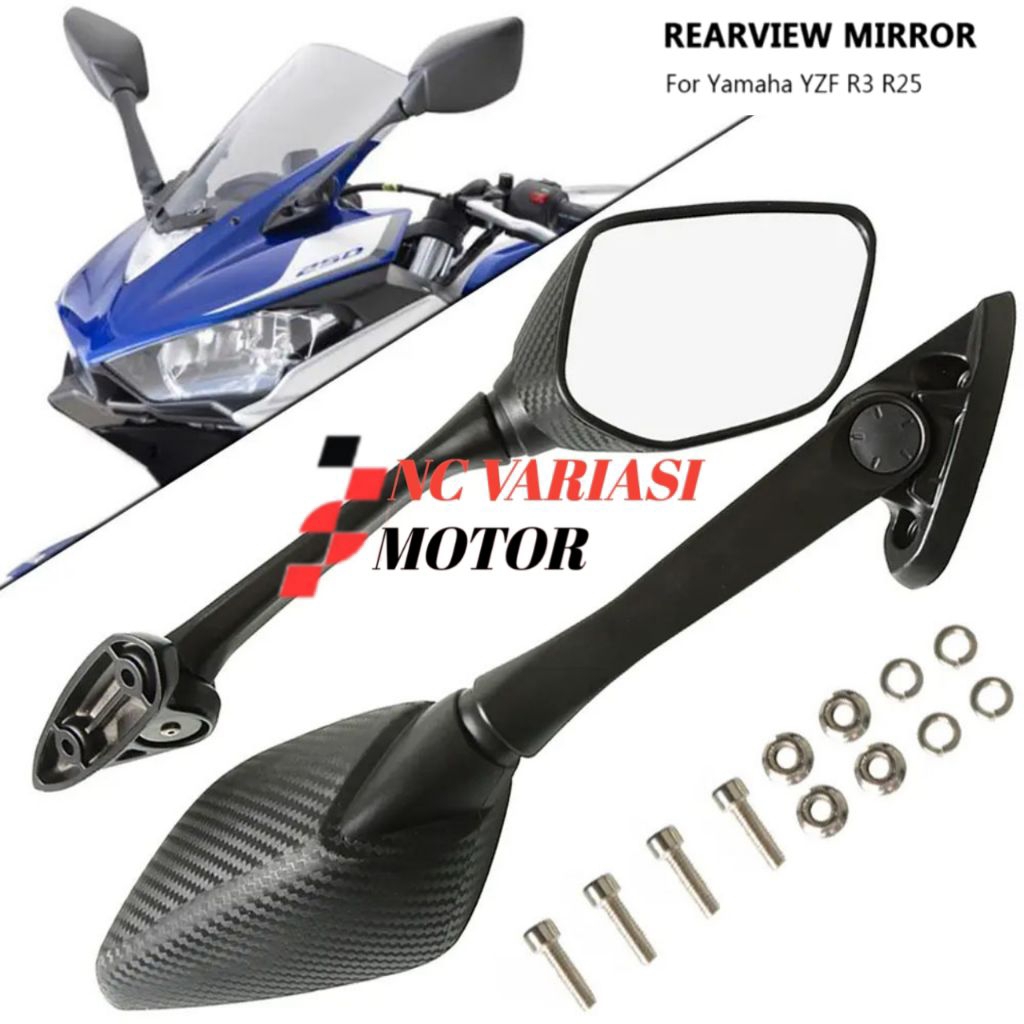 กระจกมองหลัง r25 กระจกมองหลังใหม่ r25 r3 r15 v3 กระจกมองหลัง n ew r15 mx king