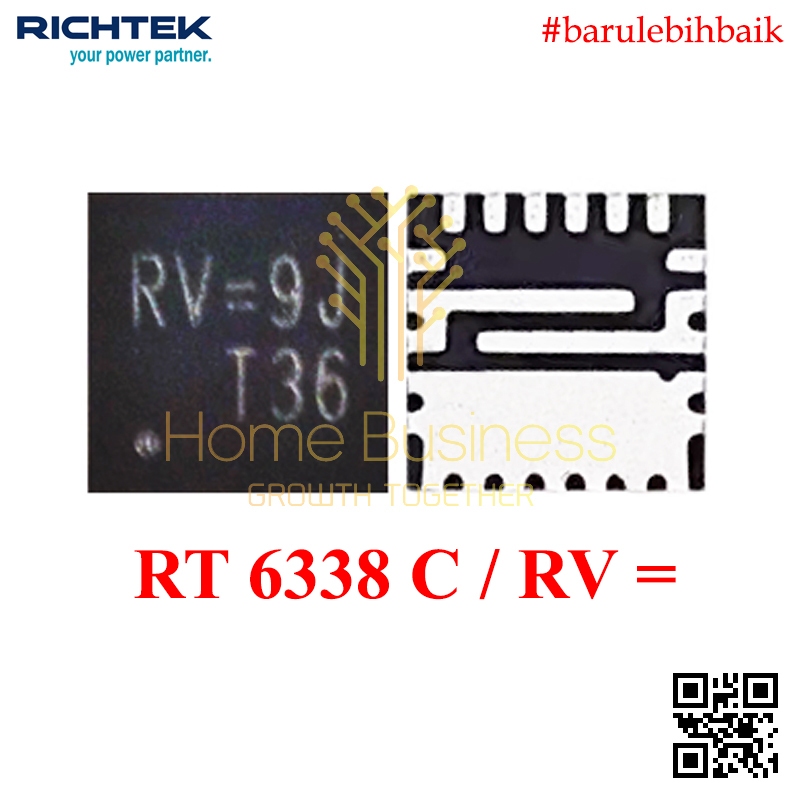 IC RT6338CGQUF RT6338C RT6338 C RT 6338C RT 6338 C / RV=9G RV=8J RV=XX RW= RV = Richtek Synchronous 