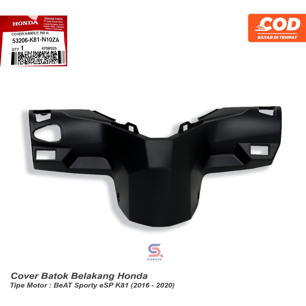 ฝาครอบด้านหลังสําหรับ Honda ใหม่ BeAT eSP K81 ISS original AMM 53206K81N10ZA 2018 2020