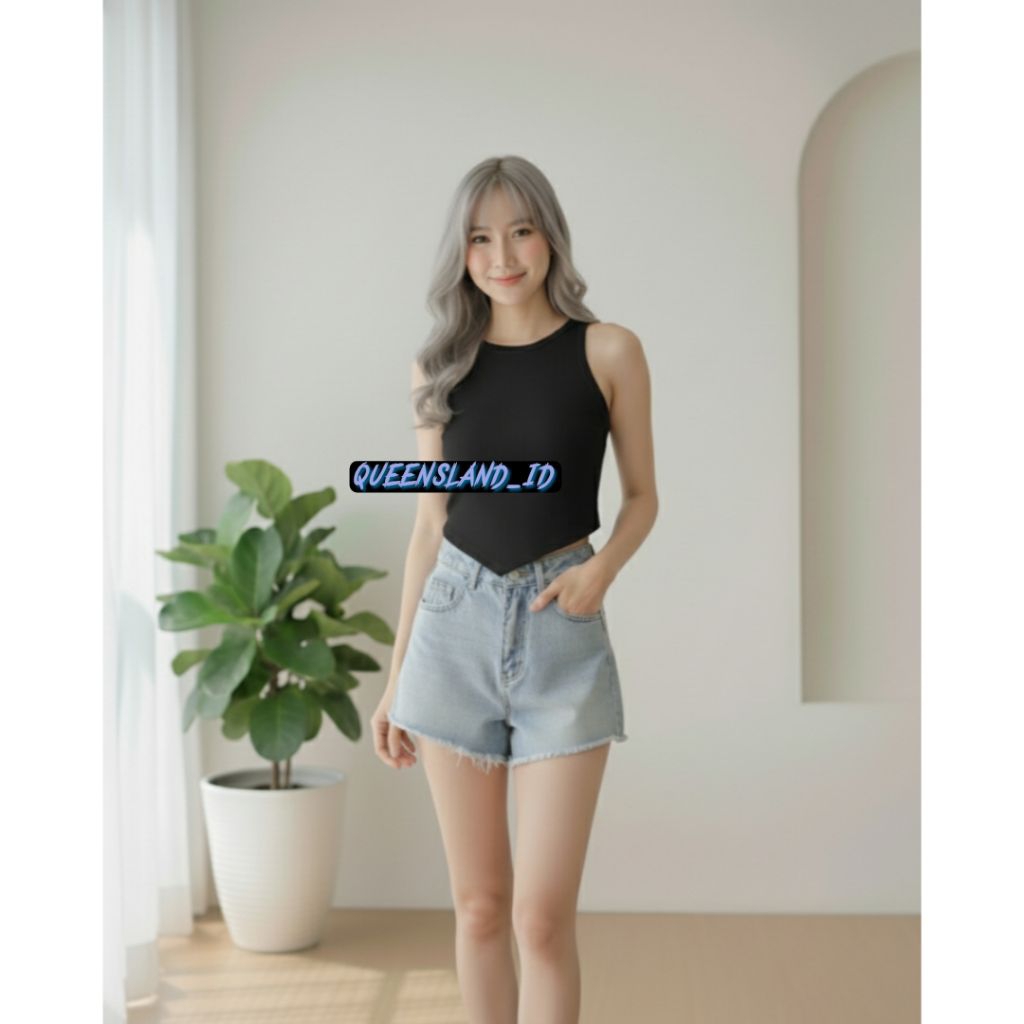 New Knit Tanktop / Womens Rib Tanktop / Womens Knit Tanktop Pointed รุ่น 601