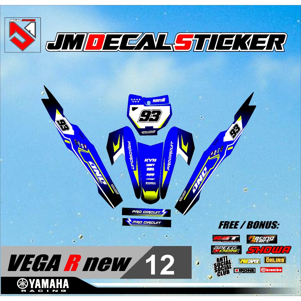 สติ๊กเกอร์ RBT STRIPING MOTOR VEGA R ใหม่ SEMI FULL BODY MOTOR CRF KLX 150 KLX BF KLX GORDON DTRACKE