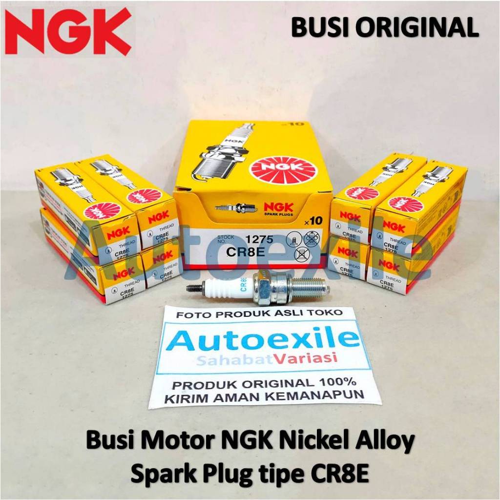 Original NGK CR8E นิกเกิลหัวเทียนสําหรับ CB500R CBR150 1st CS1 XL-125 Nova Sonic D-Tracker X KLX250 