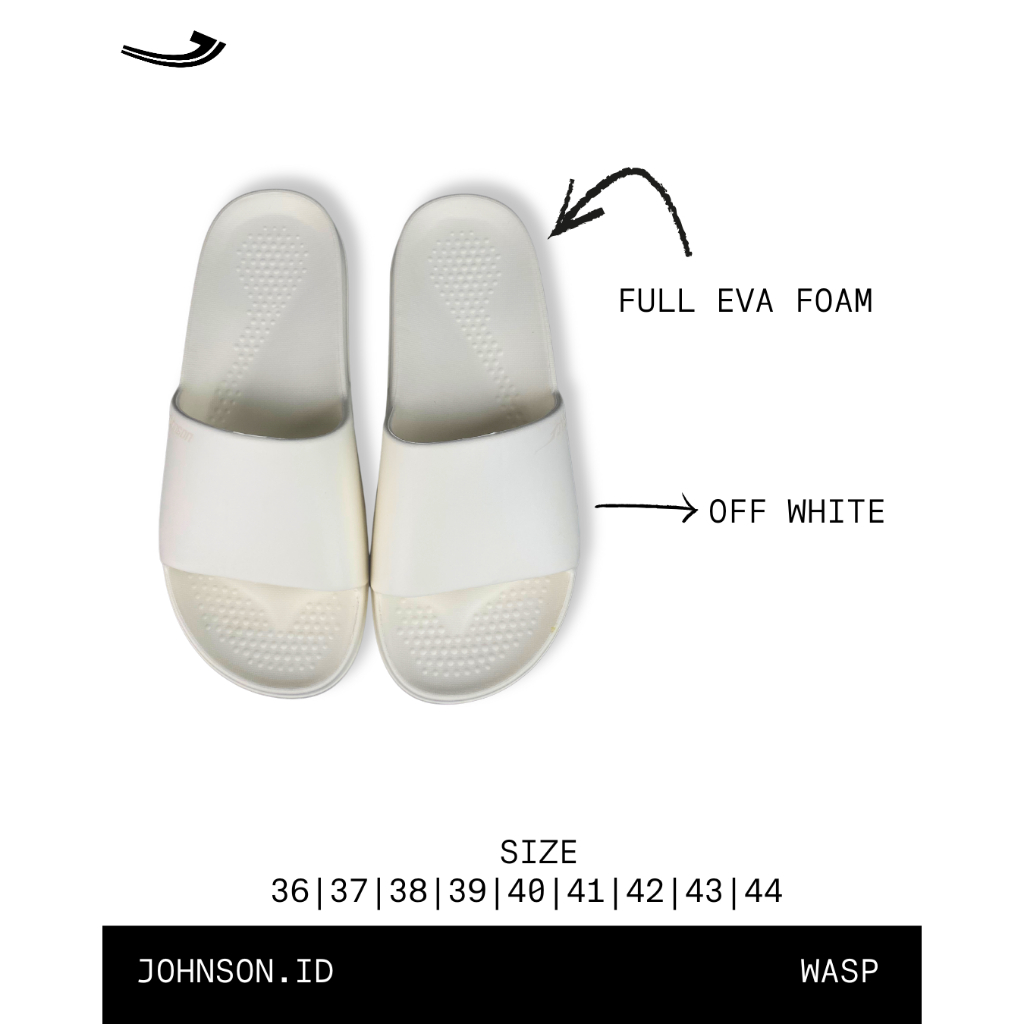 JOHNSON - รองเท้าแตะ SLIDE - WASP OFF WHITE