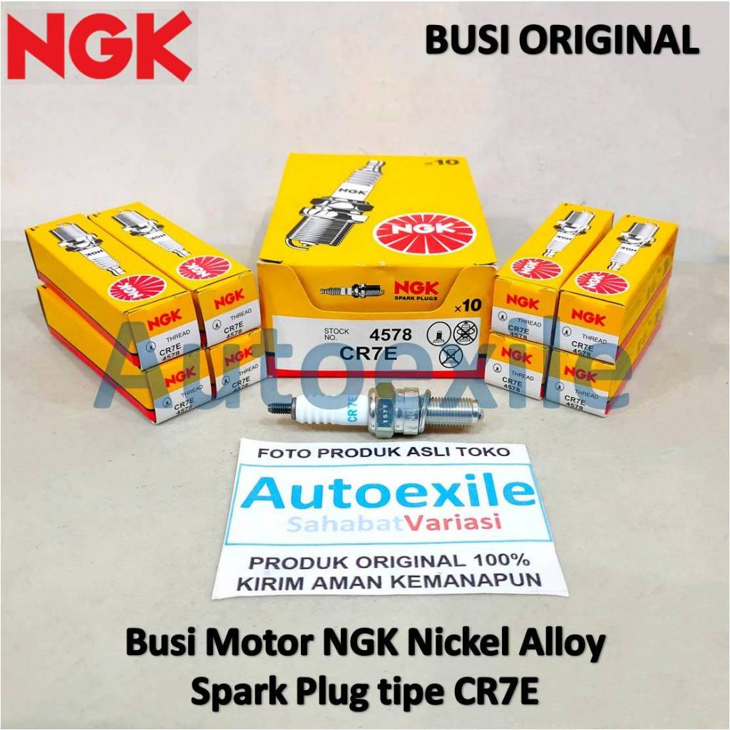 Original NGK CR7E นิกเกิลหัวเทียนมอเตอร์ Vario Gen1 TE570 Burgman Inazuma Aerox 125 Majesty Tmax tri