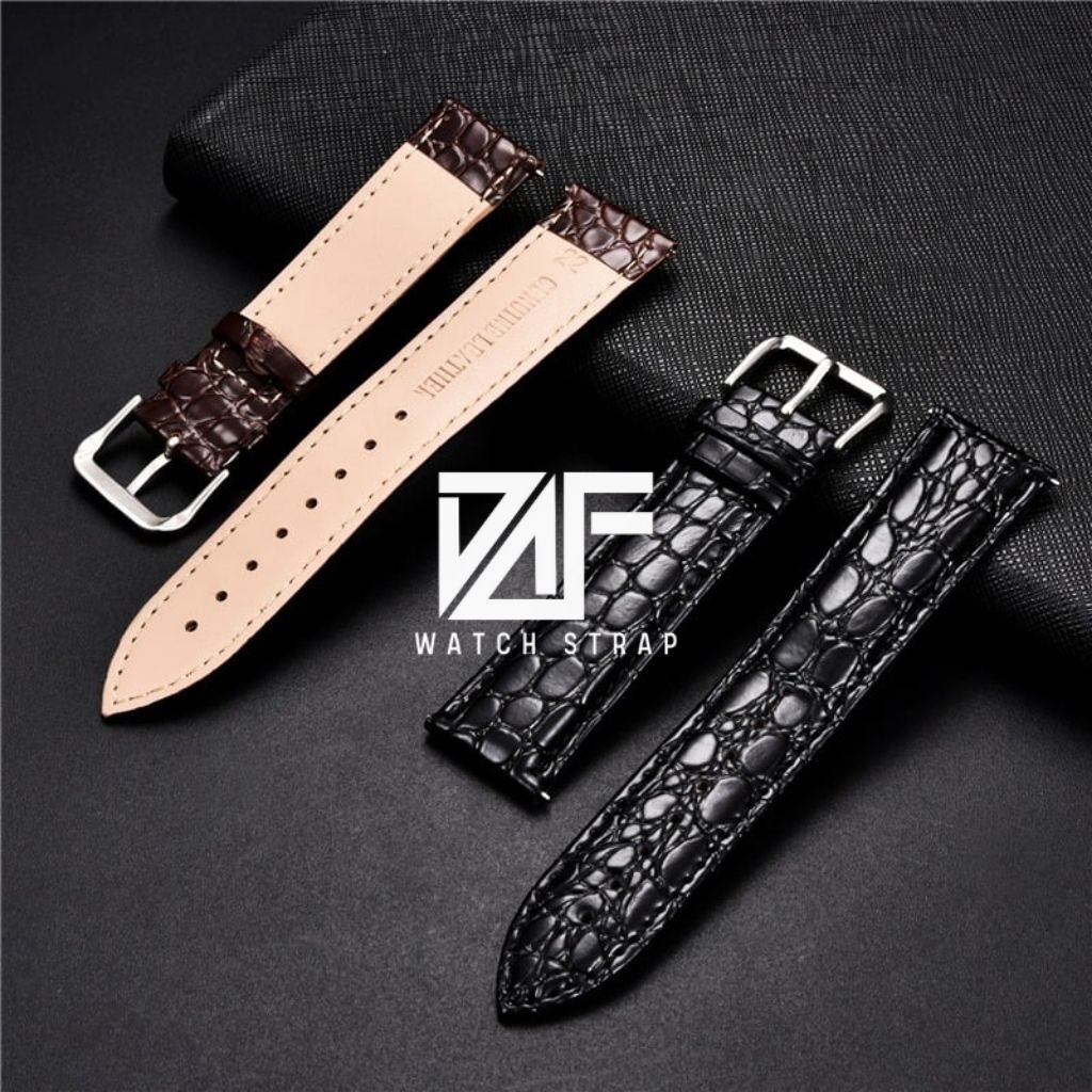 DAF 12MM - 22MM CROCO WATCH STRAP ALLIGATOR MOTIF หนังแท้