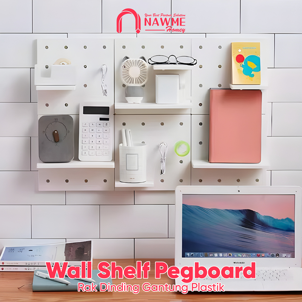 GUNGAN ชั้นวางของติดผนัง Pegboard Organizer ชั้นวางของติดผนัง Board Storage พลาสติกติดผนัง Strong กา