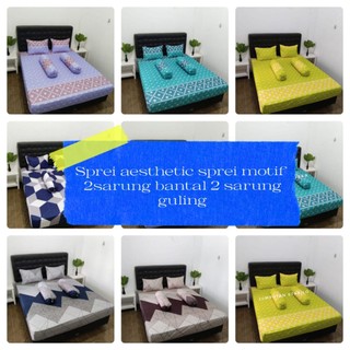 SPREI AESTHETIC KATUN HALUS  160x200CM, 180x200CM 2 SARBAN 2 SARGUL
