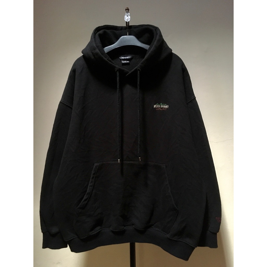 WV Project Black Boxy Oversize Pullover Hoodie