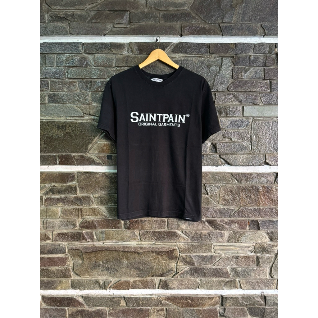 Saintpain • Original Garments Logo Tee / Kaos / Tshirt Streetwear Size S fit L (70x54cm) Preloved Us