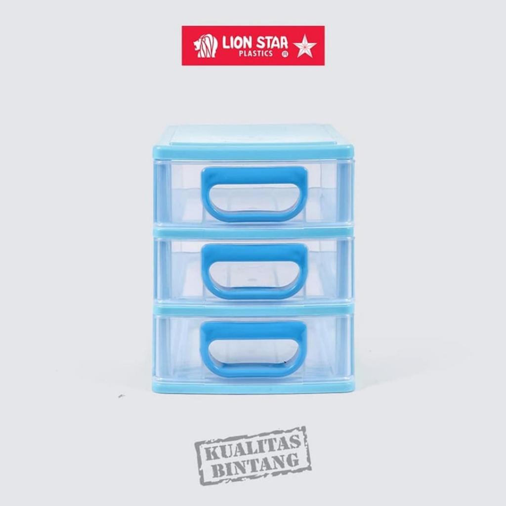 LION STAR Estima Mini Container M3 3 ลิ้นชักซ้อน EC-13 ลิ้นชักขนาดเล็กชั้นวางพลาสติก Lion Star EC-13