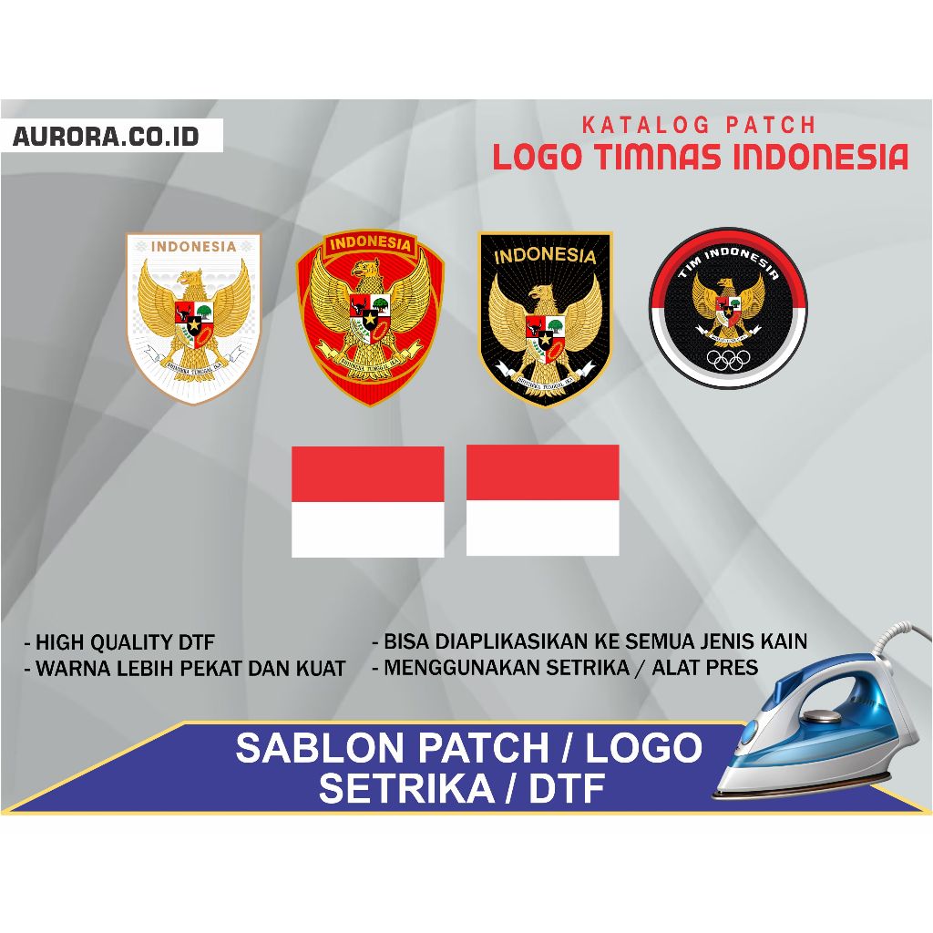 พิมพ์หน้าจอ DTF สําหรับโลโก้ทีม INDONESIAN NATIONAL / พิมพ์หน้าจอ DTF ของโลโก้ทีม NATIONAL