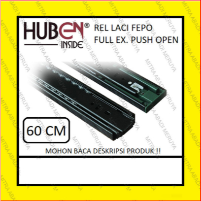 HUBEN FEPO 60 CM Push To Open Full Extension Drawer Rail Tip On PTO
