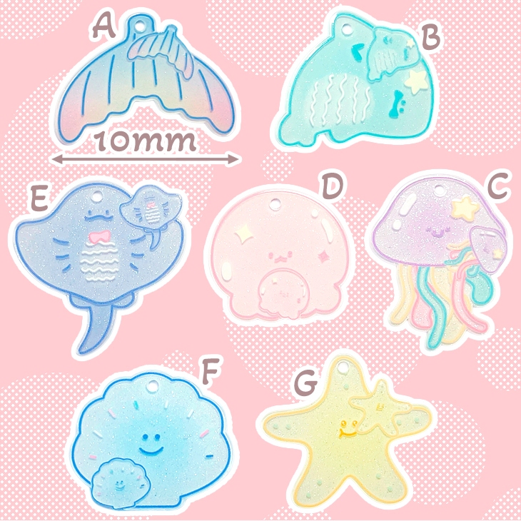 DAT เรซิ่น Clay อะคริลิคแขวน Seaworld Biota Laut