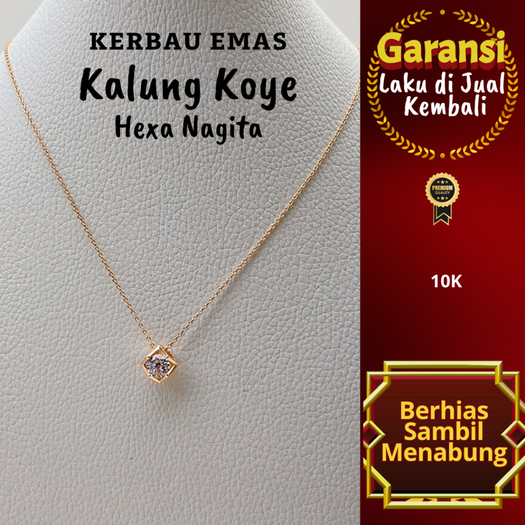 KKD 1001 Gold Buffalo ผู้ใหญ่ Koye สร้อยคอ Hexa Nagita สี 10K ขนาด 44-45 ซม.