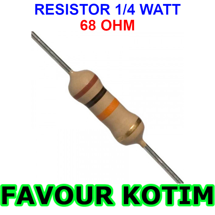 RESISTOR 68R 68 OHM 1/4 WATT 5% R 1/4 W 0.25W 5 PERCENT FVKOTIM