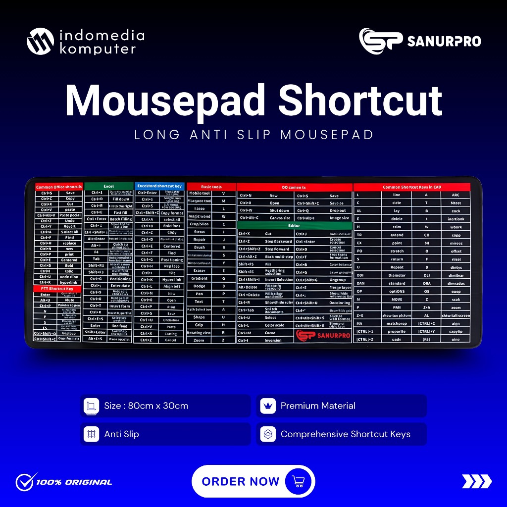 SHORTCUT MOUSEPAD LENGTH 30 X 80CM SHORTCUT MOUSEPAD LENGTH 30 X 80CM SHORTCUT MOUSEPAD LENGTH 30 X 