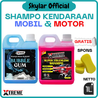 Shampo Wax & Touchless Sabun Cuci Motor Mobil Busa Melimpah 1Liter (FREE SPOND)