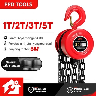 PPD TOOLS 1T-5T Kran Angkat Rumah Tangga, 1 ton x 3 meter/1 ton x 6 meter/2 ton x 3 meter/2 ton x 6 meterMerancang Rantai Balik Lingkaran Merancang Lengkap Angkat Rantai Balik Manual