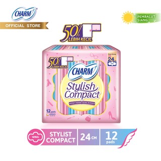Charm Stylish Compact 24cm Wing - 12 Pads