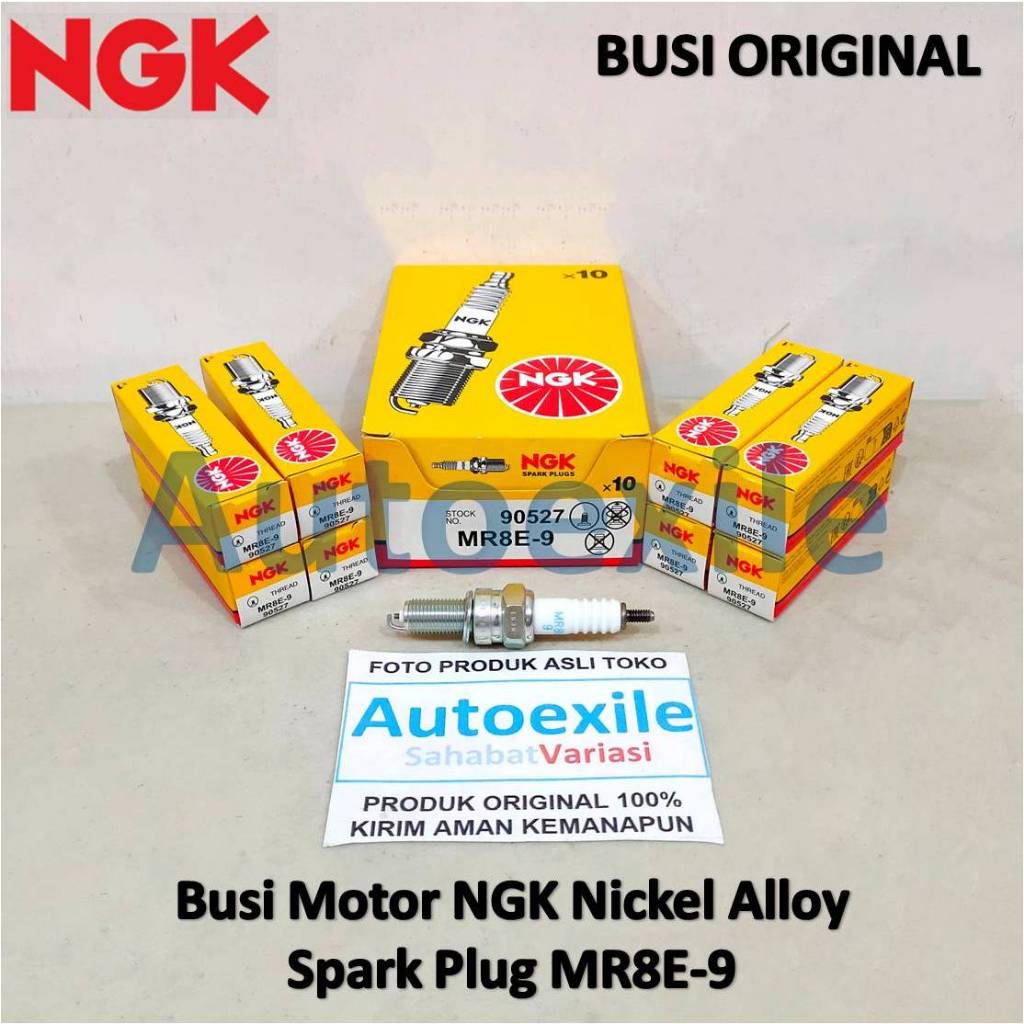 Original NGK MR8E-9 หัวเทียนโลหะผสมนิกเกิล MR8E9 หัวเทียนมอเตอร์ Gixxer SF250 GSX 150R 150S Satria F