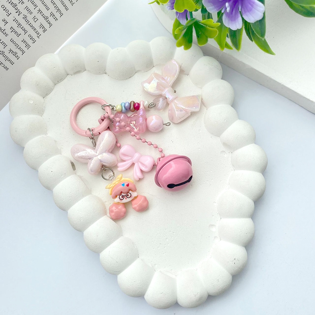 GUNGAN KEYCHAIN BAG CHARM BEAD KEYCHAIN || กระเป๋า Charm Aesthetic Mini Clay Ribbon Hanger Strap Cha