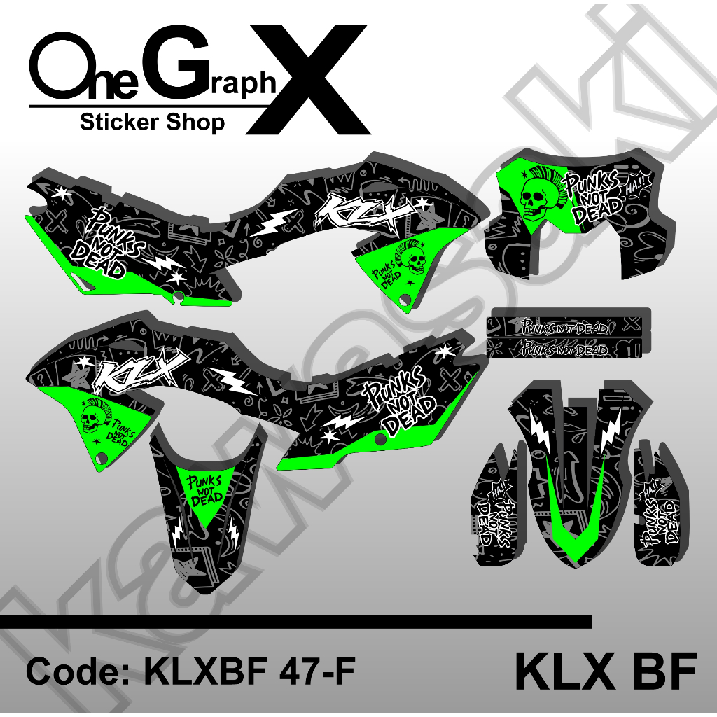 สติ๊กเกอร์มอเตอร์ไซค์ Kawasaki KLX 150 BF Trail Stiping – การออกแบบรูปลักษณ์แข่งรถล่าสุด KLX BF 47 P