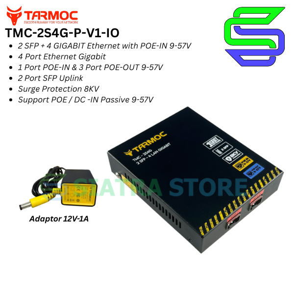 Tarmoc TMC-2S4G-P-V1-IO | Media Converter 2 SFP 4 LAN / 2FO 4LAN | 2SFP 4LAN / 2 SC 4 LAN Gigabit PO
