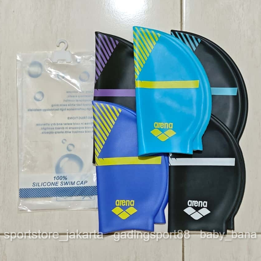 หมวกว่ายน้ําซิลิโคน ARENA - หมวกว่ายน้ําผู้ใหญ่ Arena - หมวกว่ายน้ําซิลิโคนนําเข้า ARENA - ผ้าคลุมหั