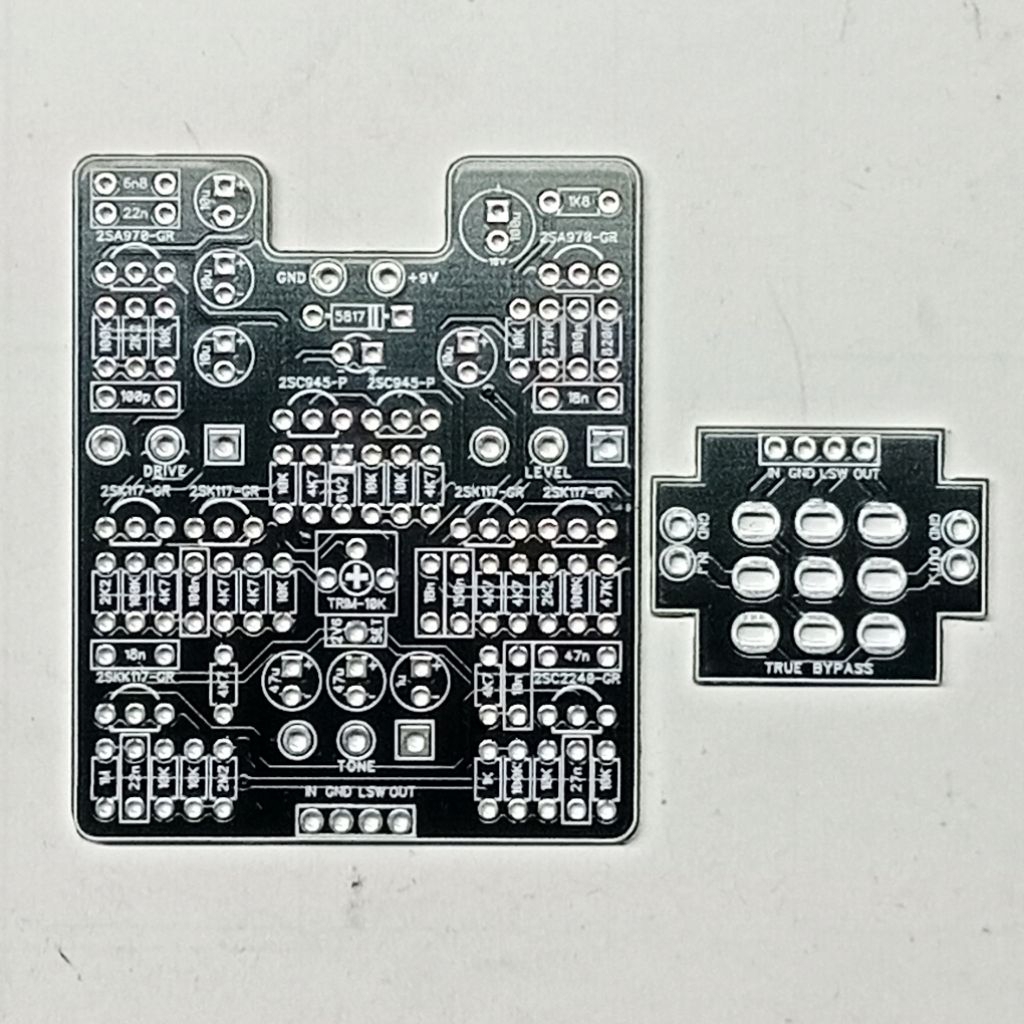 T-Audio PCBFX-336 ตาม Boss OD2 Turbo Overdrive (ส่วนเทอร์โบ) DIY PCB 1590B 2SA970 2SC2240 2SK117