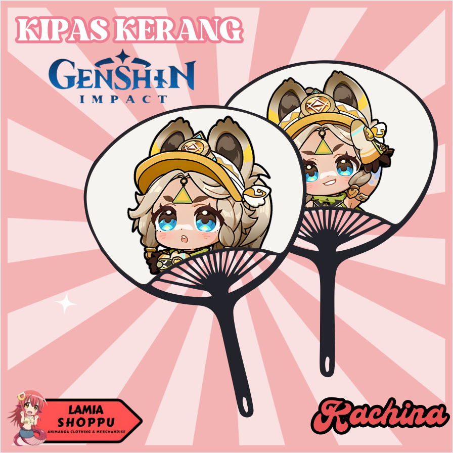 SHELL FAN KACHINA GENSHIN IMPACT SHELL FAN | KACHINA CHIBI พัดลมญี่ปุ่น | SHELL FAN MERCH ANIME MANG
