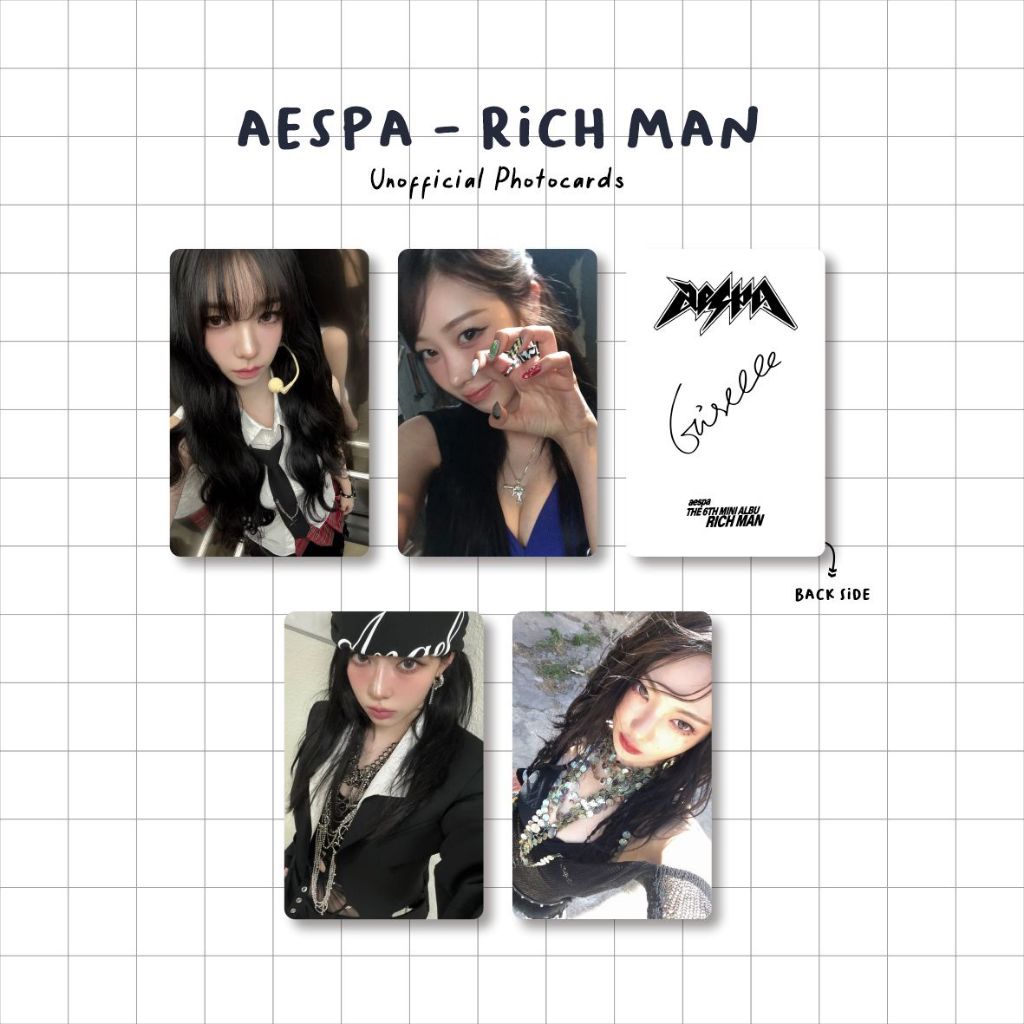 Aespa Rich Man All Member 2 ด้าน Unofficial Premium Photocard