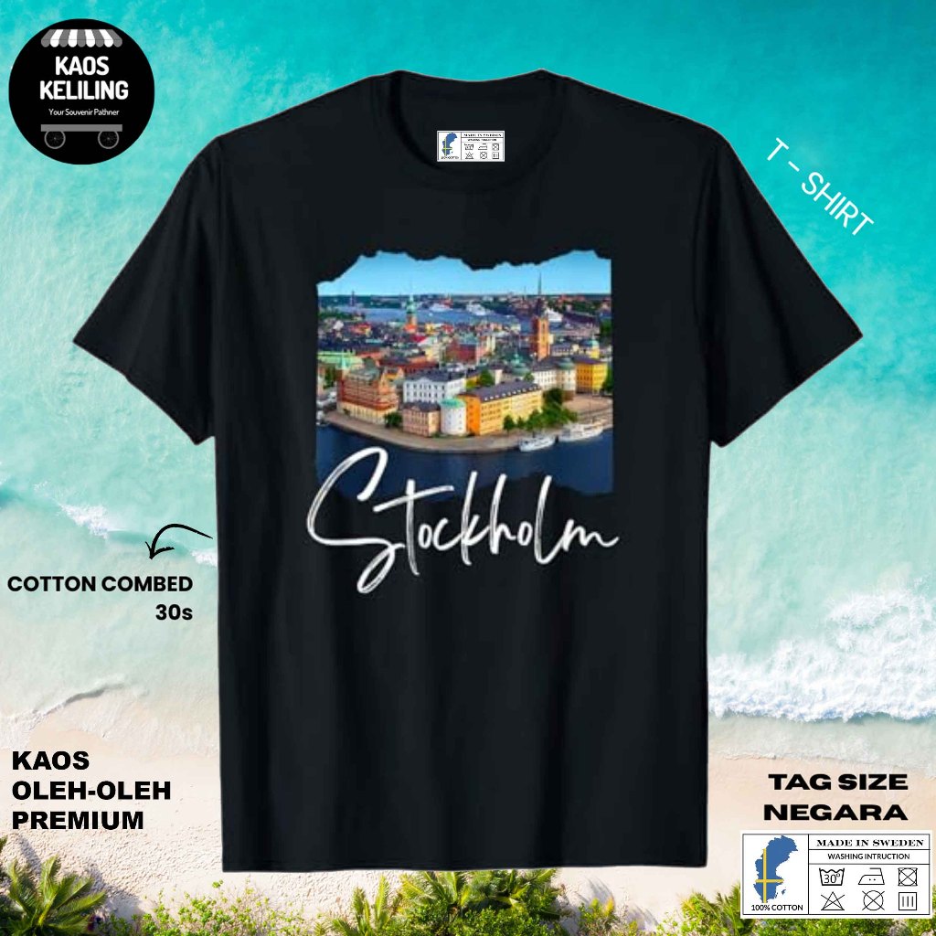 SWEDEN SOUVENIR เสื้อยืด SWEDEN 16 พร้อมต้นฉบับ SWEDEN LABEL TAG ของขวัญพรีเมี่ยม SOUVENIR CLOTHES