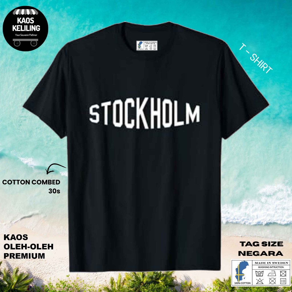 SWEDEN SOUVENIR เสื้อยืด SWEDEN 28 ดั้งเดิม SWEDEN LABEL TAG ของขวัญพรีเมี่ยม SOUVENIR CLOTHES
