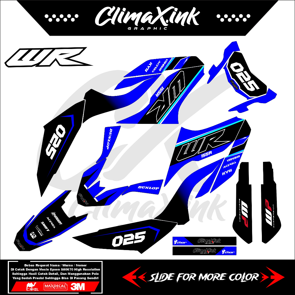 รูปลอก WR155 Full Body Variation Decal WR Supermoto อุปกรณ์เสริมสติกเกอร์รูปลอกมอเตอร์ Yamaha WR 155