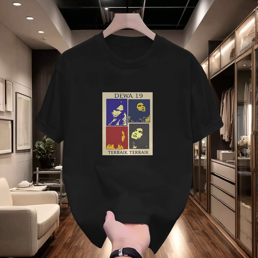 ออกแบบ-Band-Dewa-19-พร้อมองค์ประกอบ-Grid-Dan-Style-Pop-Art-Retro-T-Shirt-Distro-Premium-Unisex-Mater