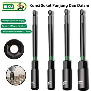 ISKU Mata Socket Hexagonal 8mm 10mm 12mm Kunci Shock Panjang 150mm Impact Socket Adaptor