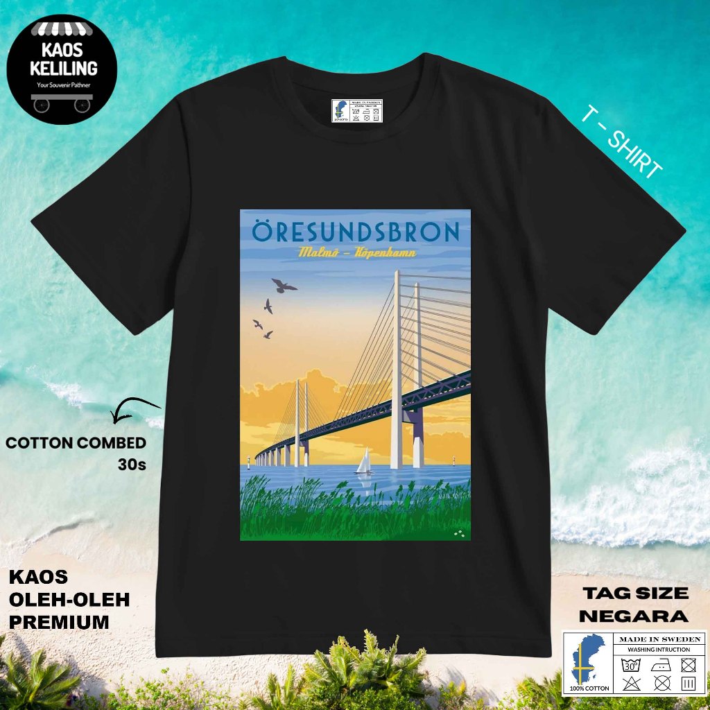 SWEDEN SOUVENIR เสื้อยืด SWEDEN 40 พร้อมต้นฉบับ SWEDEN LABEL TAG ของขวัญพรีเมี่ยม SOUVENIR CLOTHES