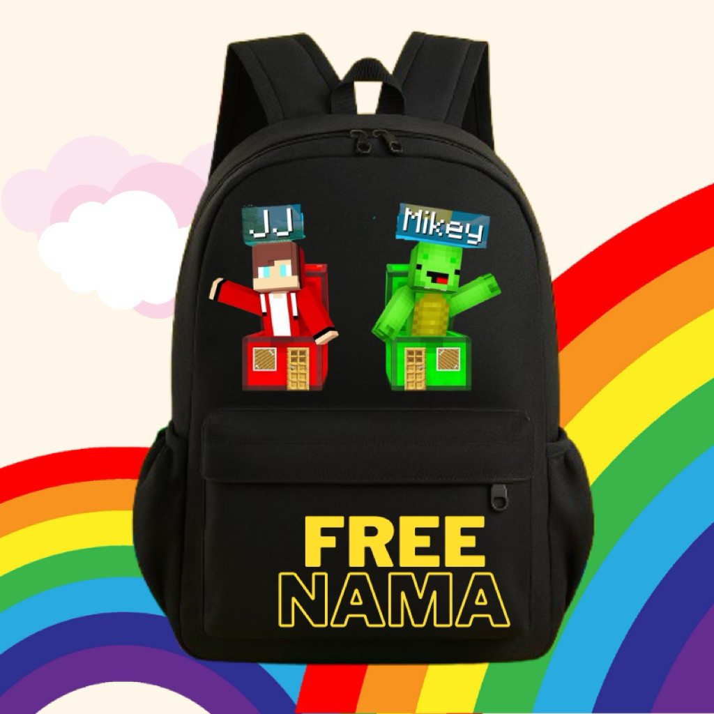 JJ MIKEY SCHOOL BACKPACK สีเต็มฟรี NAME
