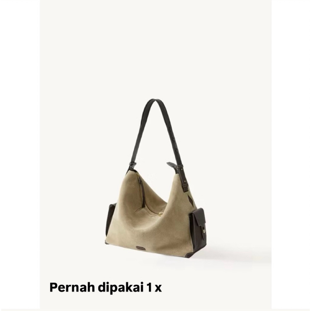 Pr3l0v3 Songmont Yore Hobo Bag สีเบจ (ไม่มีพวงกุญแจ) - กระเป๋า Hobo Suede