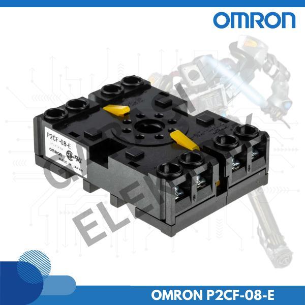 Omron Socket P2CF-08-E Original 8 Pin และ Bolt Terminal สําหรับ H3CA H3CR H5CN H5CX H5CZ สีดํา DIN R
