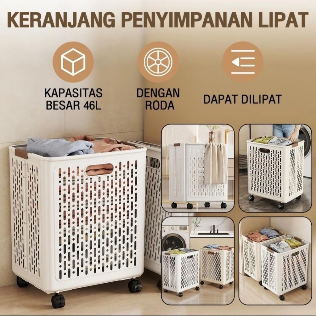 FOLDABLE LAUNDRY BASKET LAUNDRY BASKET MULTIPURPOSE FOLDING BASKET FOR DIRTY CLOTHES WITH WHEELS