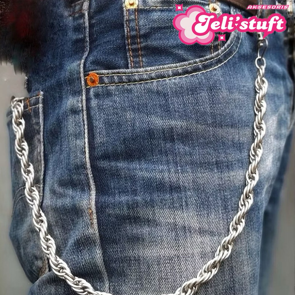 GANTUNGAN Wallet Chain/โซ่เหล็ก/ที่แขวนกางเกงผู้ชาย/Hip Hop Wallet Security Chain