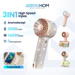 [Affiliate] BRAVHOM Kipas Angin Portable 3IN1 Powerbank 3600mAh Aromaterapi Lampu Malam BL-FN16