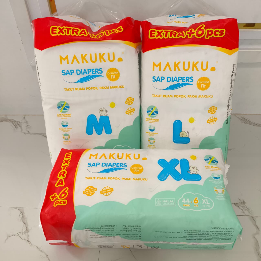 Makuku Pampers SAP Comfort Fit SUPER JUMBO M/L/XL - ผ้าอ้อมเด็ก
