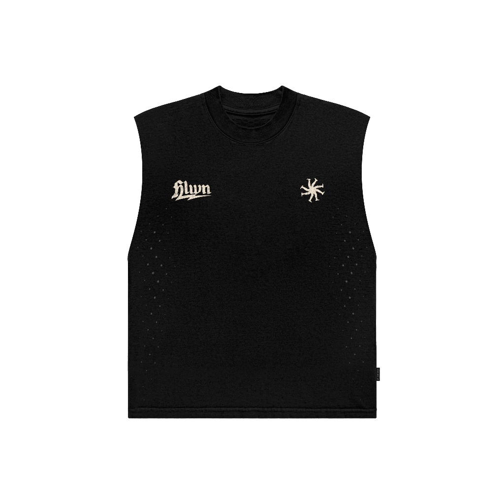 HLWN Running Unisex Boxy Muscle Tee Black - Crove